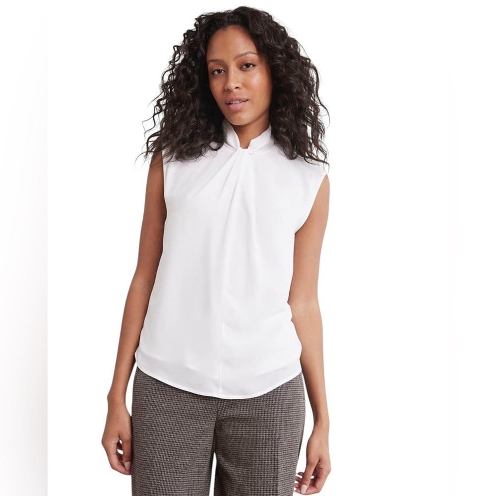 RW&Co. White Sleeveless Blouse Women’s Size Small Career Business Professional
